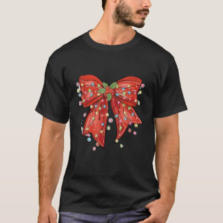 Retro Kerstkoketten Bow Vrolijke Kerstbogen T-shirt