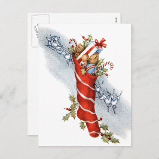  Retro Kerstkousen Briefkaart (Voorkant / Achterkant)