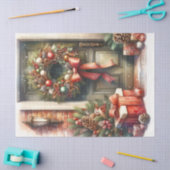 Retro Kerstkrans Decoupage Tissuepapier (Craft)