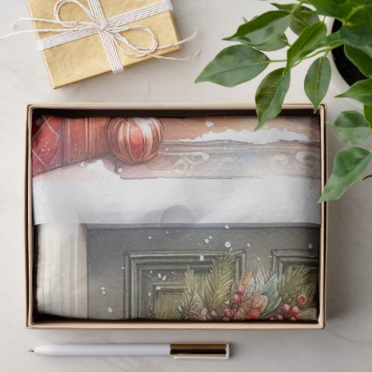 Retro Kerstkrans Decoupage Tissuepapier (Geschenk)