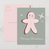 Retro Kerstkrans Koekjes Groovy Kerstmis Briefkaart (Voorkant / Achterkant)