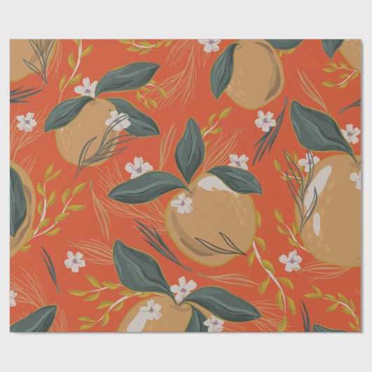 Retro kerstkunst cadeaupapier (Vlak)