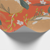 Retro kerstkunst cadeaupapier (Hoek)