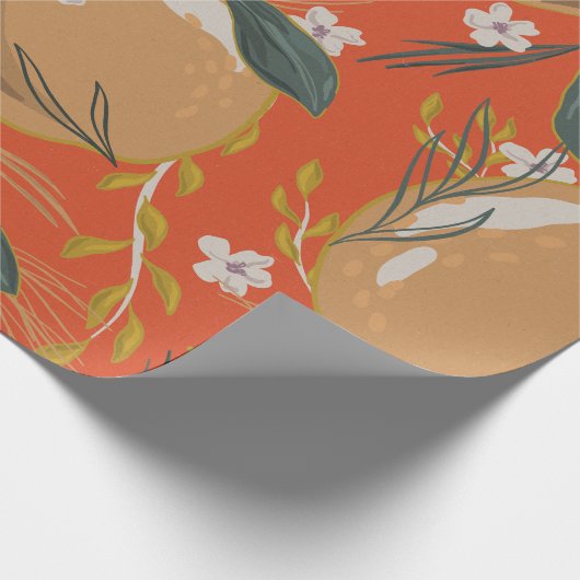 Retro kerstkunst cadeaupapier (Hoek)