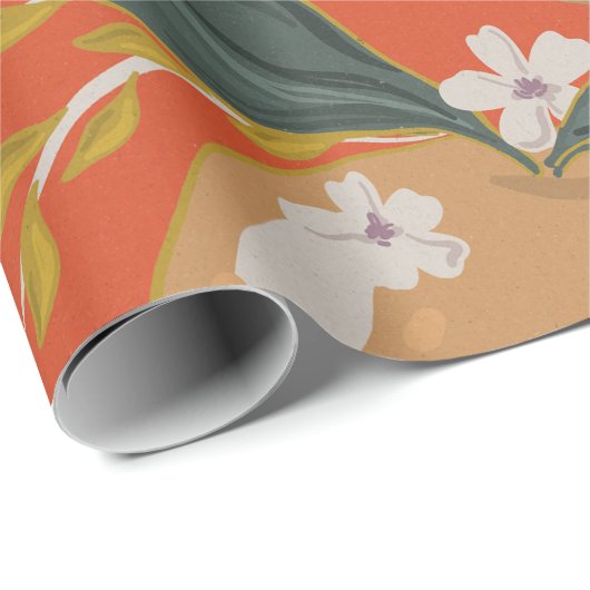 Retro kerstkunst cadeaupapier (Rol Hoek)