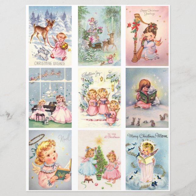 Retro kerstLabels - Klantblad (Voorkant)