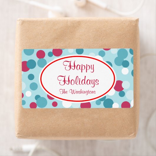 Retro-kerstlabels voor Stippen Etiket (Insitu)