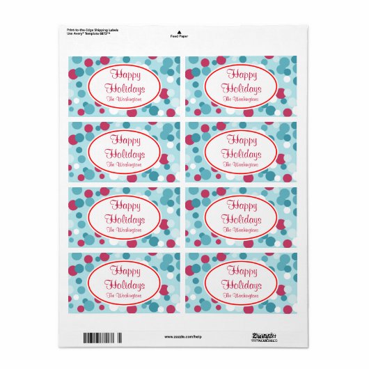 Retro-kerstlabels voor Stippen Etiket (Full Sheet)