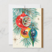 Retro kerstlamp voeg berichtkaart toe feestdagenkaart (Voorkant)