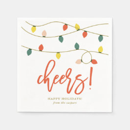 Retro kerstlampvakantie servetten