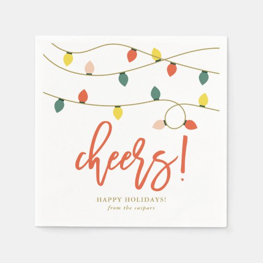 Retro kerstlampvakantie servetten (Voorkant)