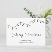 Retro Kerstlichtjes Sfeervol    Feestdagenkaart (Staand voorkant)