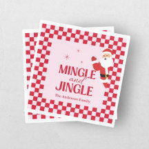 Retro Kerstlied en Kerstfeest Kerst Checkerboard R