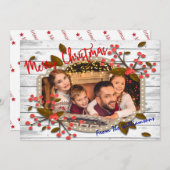 Retro kerstLijst foto Feestdagenkaart (Voorkant / Achterkant)