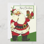 Retro Kerstman Aangepaste Kerstvakantie Feestdagenkaart (Voorkant)