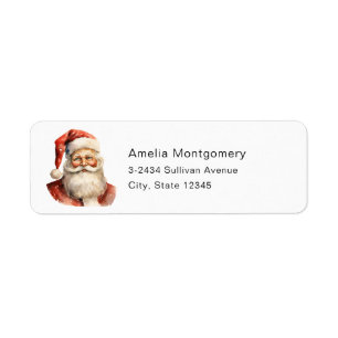Retro Kerstman - Adres Etiket