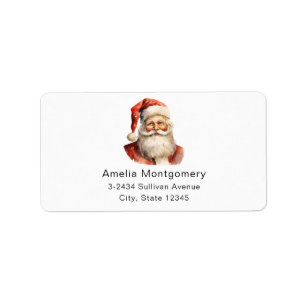 Retro Kerstman adres Etiket