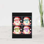 Retro Kerstman Blaast Bubble Gum P Art Zonnebril C Kaart (Voorkant)