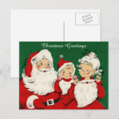 Retro Kerstman Briefkaart (Voorkant / Achterkant)
