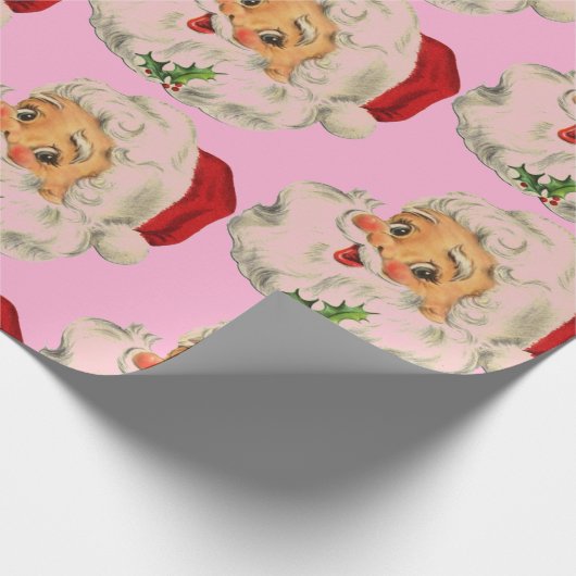 Retro  kerstman cadeaupapier (Hoek)