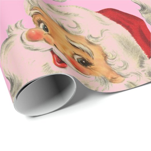 Retro kerstman cadeaupapier (Rol Hoek)