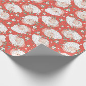 Retro  kerstman cadeaupapier (Hoek)