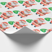 Retro  kerstman cadeaupapier (Hoek)