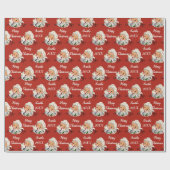 Retro kerstman cadeaupapier (Vlak)