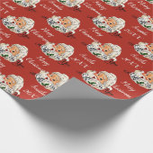 Retro  kerstman cadeaupapier (Hoek)