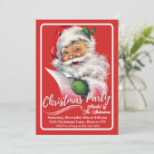  retro kerstman checkt zijn kerstlijst kaart (Staand voorkant)