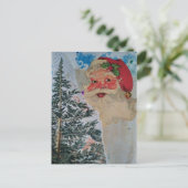 Retro Kerstman Collage Briefkaart (Staand voorkant)