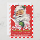 Retro  Kerstman Custom Christmas Party Kaart (Voorkant)