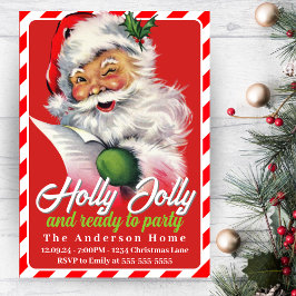 Retro  Kerstman Custom Christmas Party Kaart