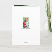  retro kerstman dame tekstkaart toevoegen feestdagen kaart (Achterkant)