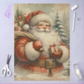 Retro Kerstman Decoupage Tissuepapier (Craft)