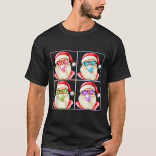 Retro Kerstman die Bubble Gum blaast P Art Zonnebr T-shirt