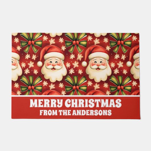  retro kerstman en bogen deurmat (Voorkant)