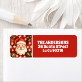 retro kerstman en bogen etiket (Insitu)