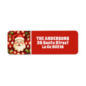 retro kerstman en bogen etiket (Voorkant)