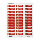 retro kerstman en bogen etiket (Full Sheet)