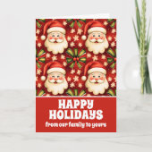  retro kerstman en bogen feestdagen kaart (Voorkant)