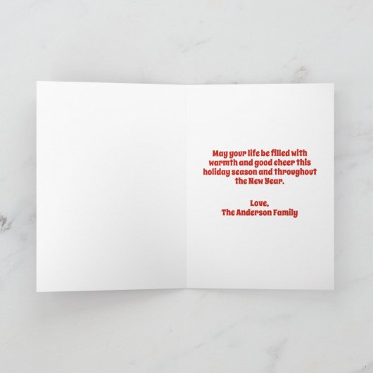  retro kerstman en bogen feestdagen kaart (Binnen)