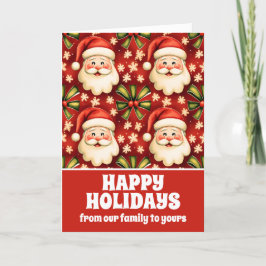  retro kerstman en bogen feestdagen kaart