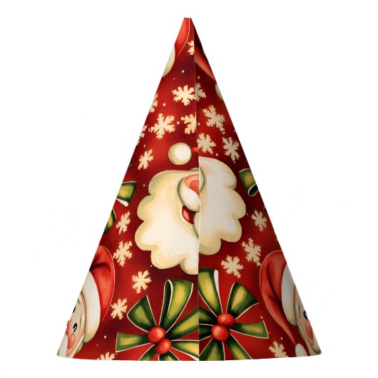  retro kerstman en bogen feesthoedjes (Achterkant)