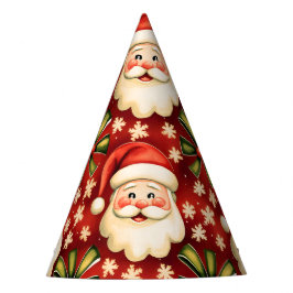  retro kerstman en bogen feesthoedjes