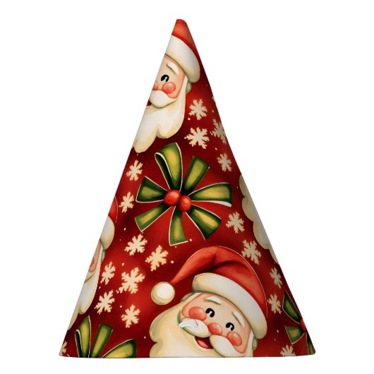  retro kerstman en bogen feesthoedjes (Rechts)