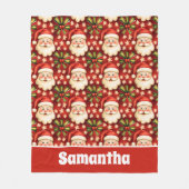 retro kerstman en bogen fleece deken (Voorkant)