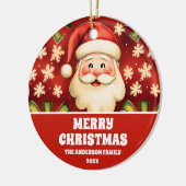 retro kerstman en bogen keramisch ornament (Links)