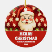 retro kerstman en bogen keramisch ornament (Achterkant)