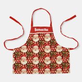 Retro Kerstman en Bogen Kinder Schort (Voorkant)